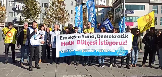  KESK ÇORUM : ‘HALK BÜTÇESİ İSTİYORUZ’